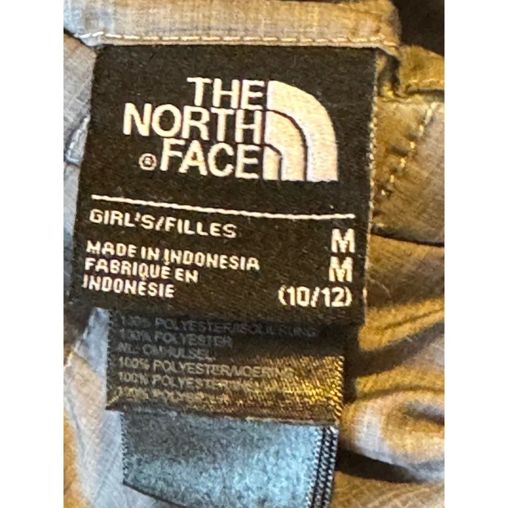 The North Face Girl Med 10/12 Reversible Mossbud Swirl Puffer Coat ice blue gray